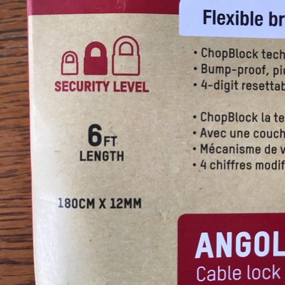 Blackburn Angola Combo Flexible Braided Steel Cable Lock 4-Digit 6ft Bike - Picture 3 of 3